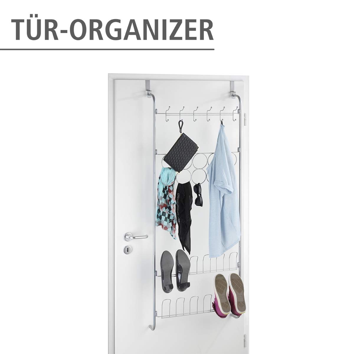 wenko-t-r-organizer-h-nge-regal-59-x-150-5-x-18-5-cm-f-r-kleidung-und-schuhe-sil image 2