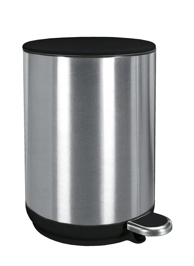 kleine-wolke-kosmetikeimer-caletto-schwarz-5-liter-treteimer-edelstahl-abs image 1