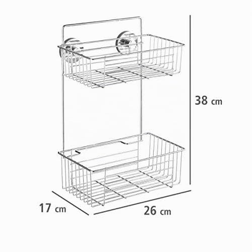 wenko-bari-wandregal-2-etagen-vacuum-loc-26-x-38-x-17-cm-chrom image 7