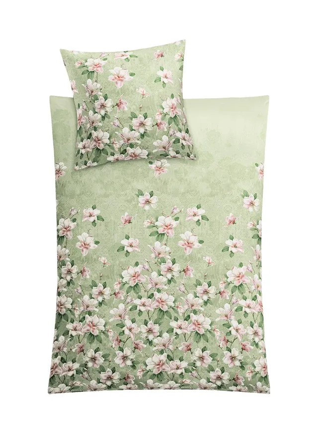 kleine-wolke-bettw-sche-satin-magnolia-distel-155-x-220-cm-80-x-80-cm image 1