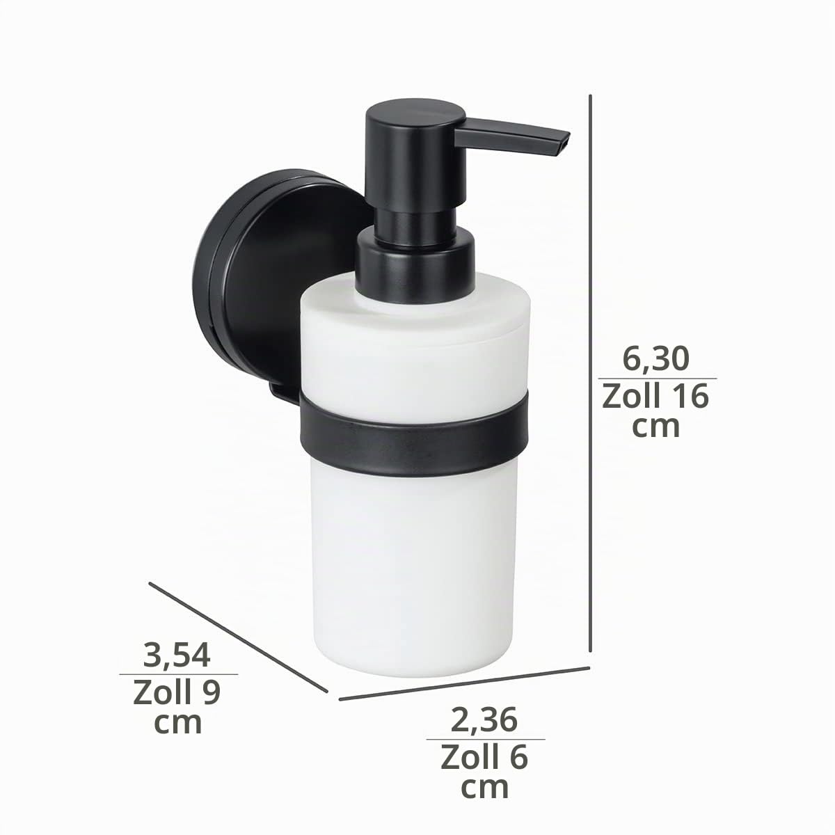 wenko-static-loc-plus-seifenspender-pavia-schwarz-matt-220-ml image 5