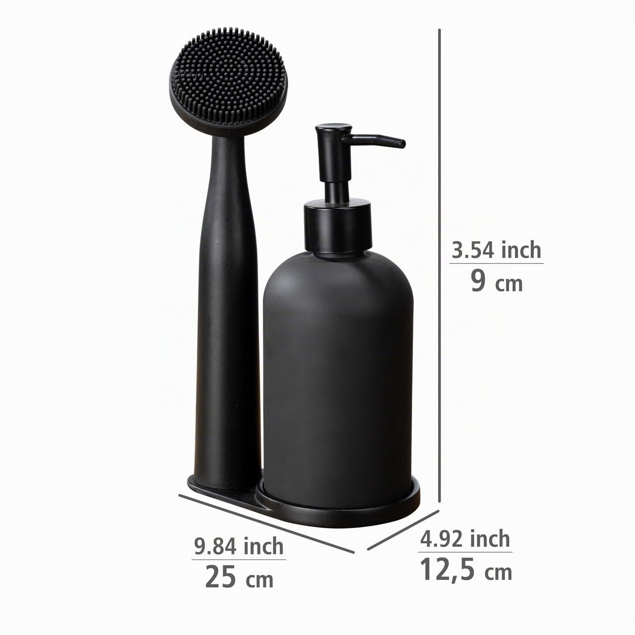 wenko-piedo-3-teiliges-sp-l-set-mit-sp-lmittelspender-400-ml-schwarz image 6