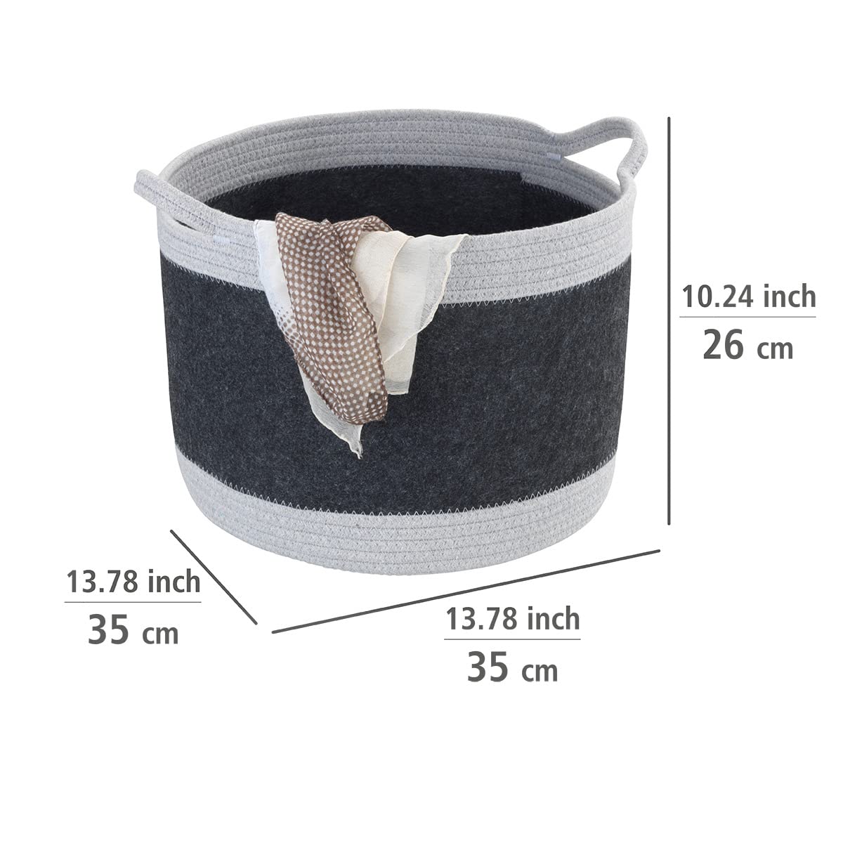 wenko-bea-l-filzkorb-30-l-35-x-26-cm-dunkelgrau-hellgrau image 4
