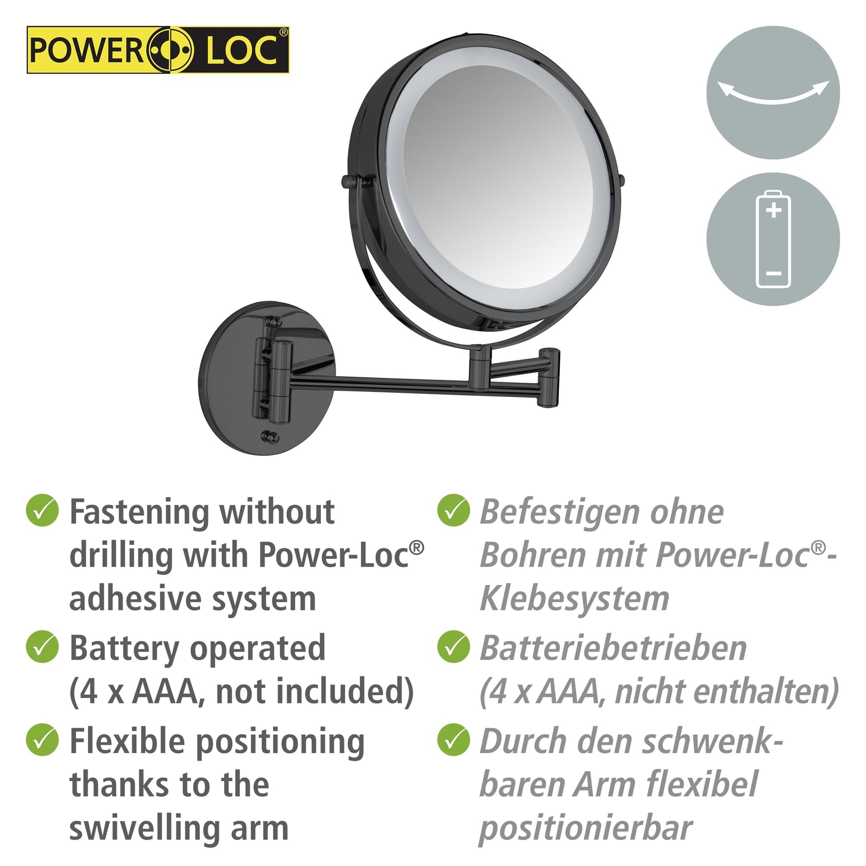 wenko-power-loc-lumi-led-wandspiegel-kosmetikspiegel-5-fach-17-5-cm-schwarz image 4
