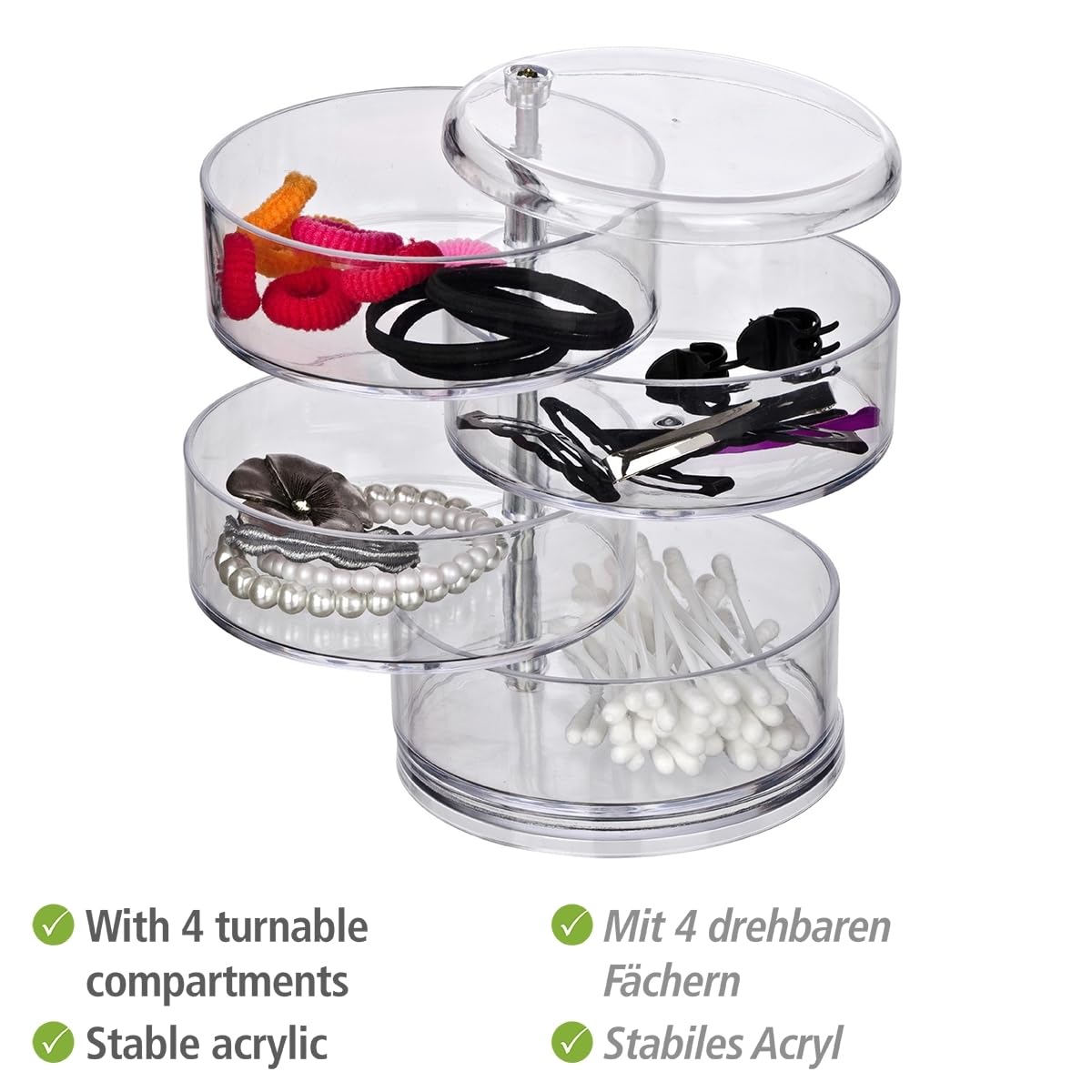 wenko-kosmetik-organizer-tower-make-up-aufbewahrung-acryl-transparent-4-f-cher image 3