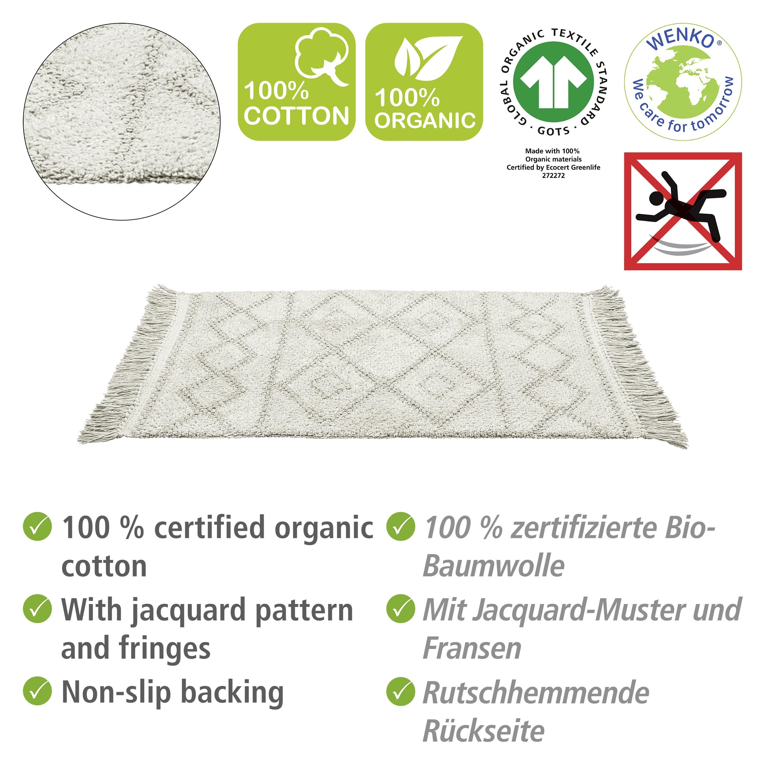 wenko-badematte-urla-grau-60-x-90-cm-bio-baumwolle-jacquard image 2