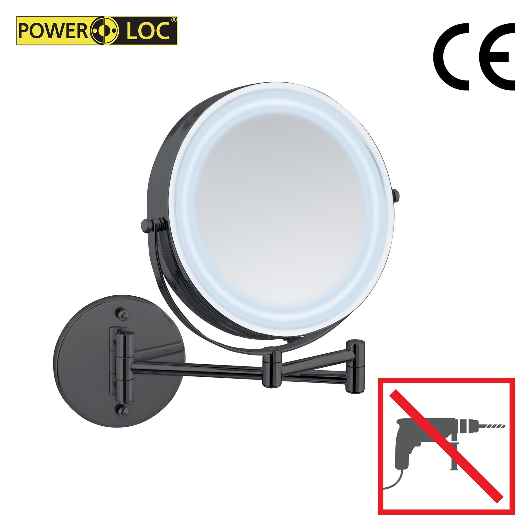 wenko-power-loc-lumi-led-wandspiegel-kosmetikspiegel-5-fach-17-5-cm-schwarz image 2