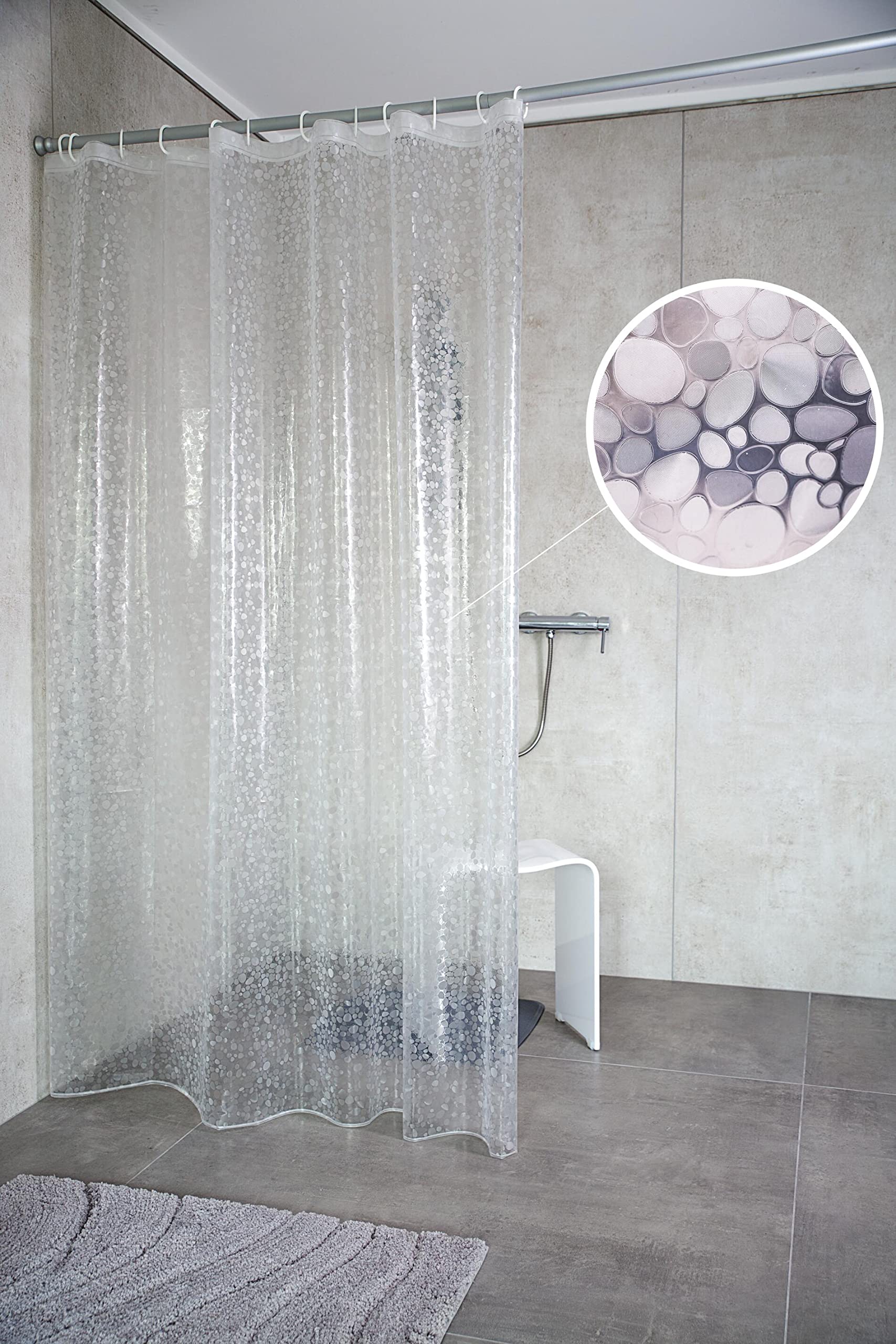 ridder-duschvorhang-folie-stone-180x200-cm-semitransparent-inkl-ringe image 2