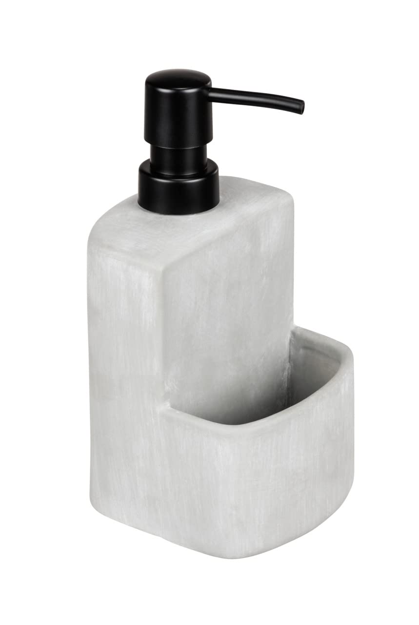 wenko-sp-lmittelspender-festival-seifenspender-beton-grau-380-ml-mit-schwammfach image 1
