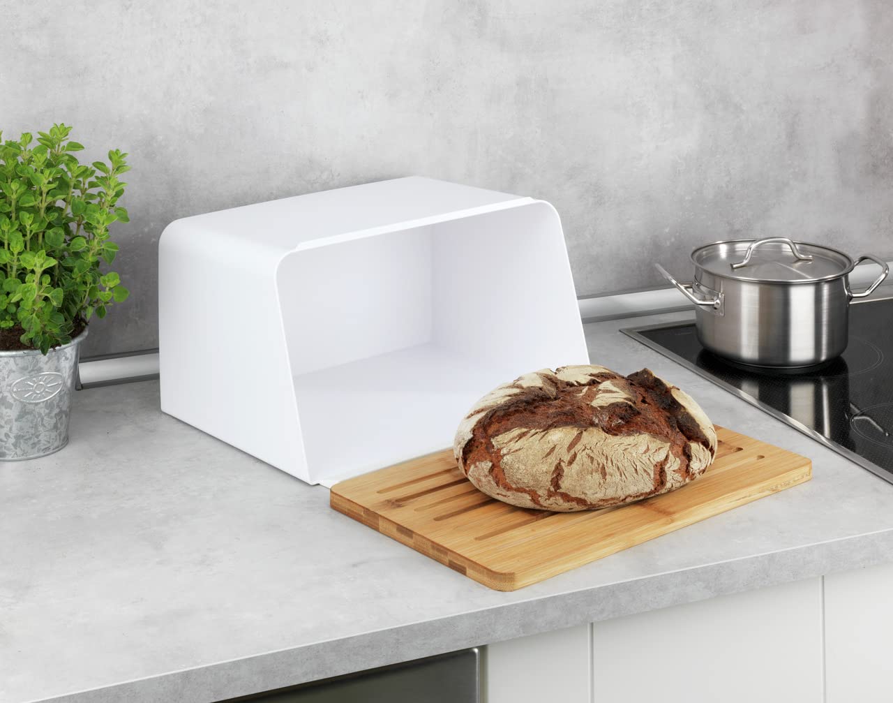 wenko-brotkasten-kubo-mit-bambusbrett-brotaufbewahrungsbox-35-x-20-5-x-26-cm-wei image 7
