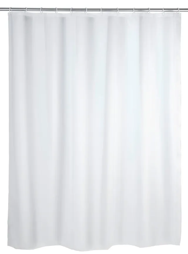 wenko-uni-duschvorhang-wei-180-x-200-cm-peva-wasserdicht-mit-ringen image 1