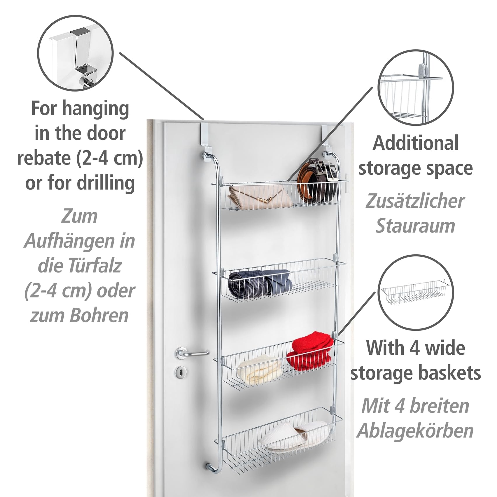 wenko-t-rregal-xl-mit-4-k-rben-h-ngeregal-50-x-109-x-14-cm-verchromt image 5