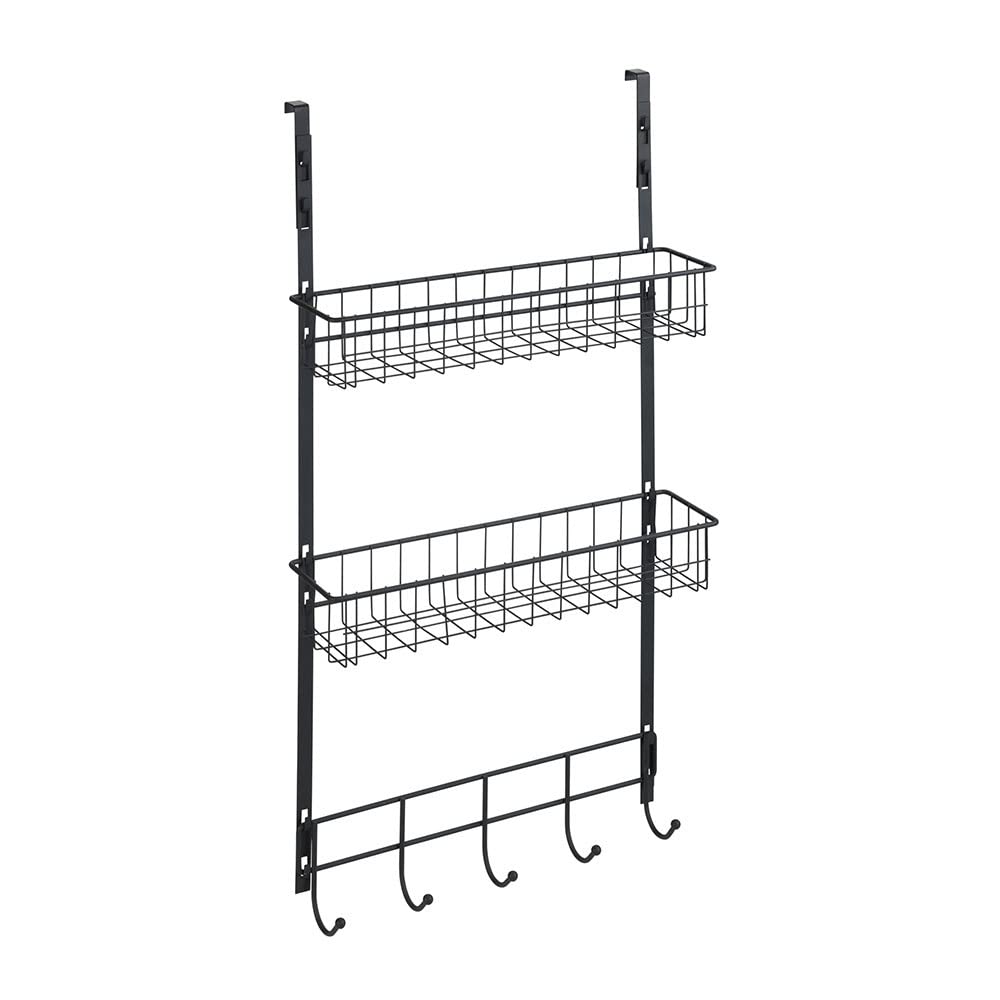 wenko-t-rregal-schwarz-h-ngeregal-39-x-75-x-10-cm-mit-2-k-rben-und-5-haken image 7