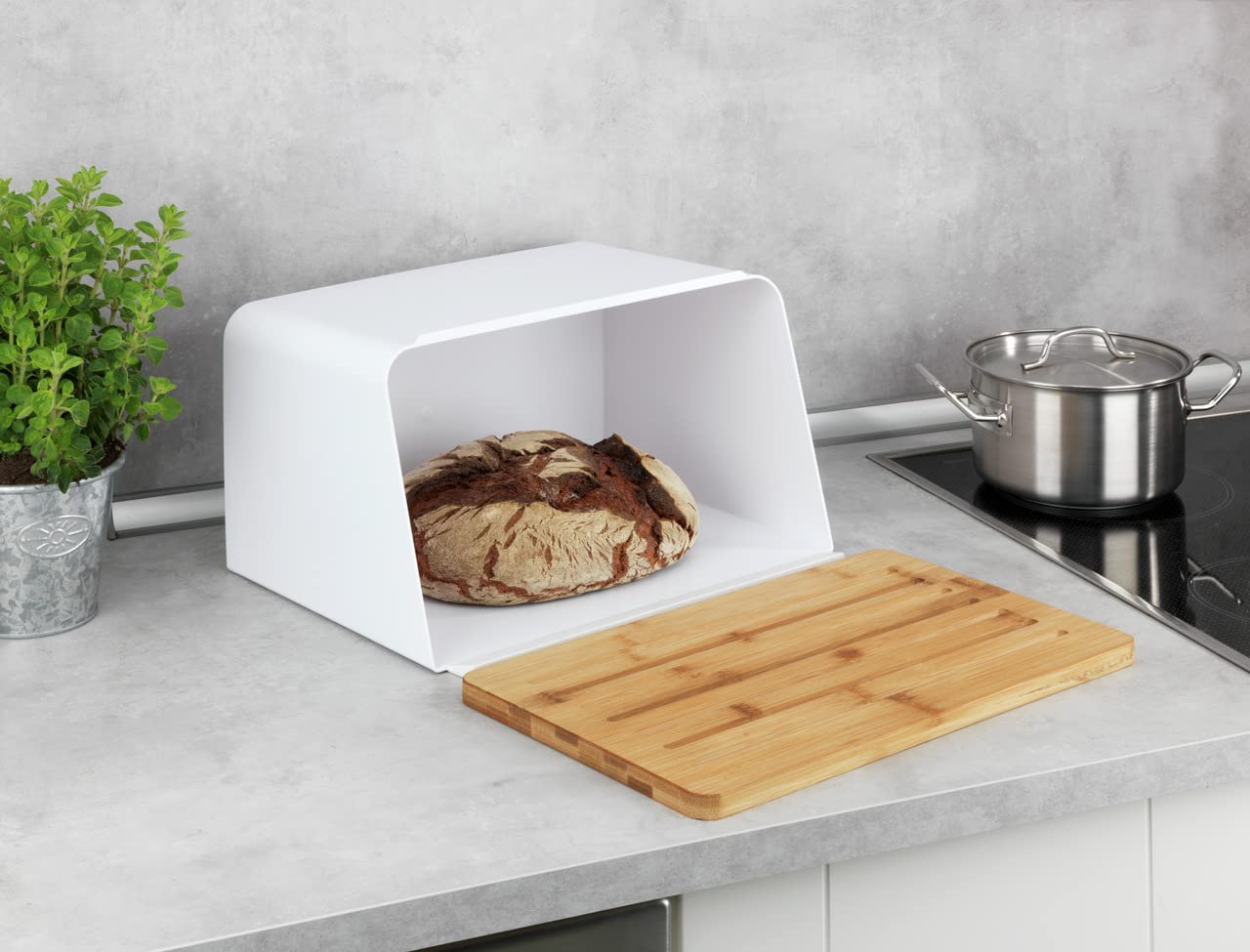 wenko-brotkasten-kubo-mit-bambusbrett-brotaufbewahrungsbox-35-x-20-5-x-26-cm-wei image 6