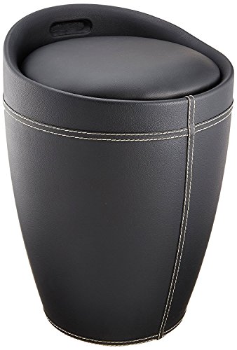wenko-candy-badhocker-mit-stauraum-20-l-schwarz-leder-optik image 6