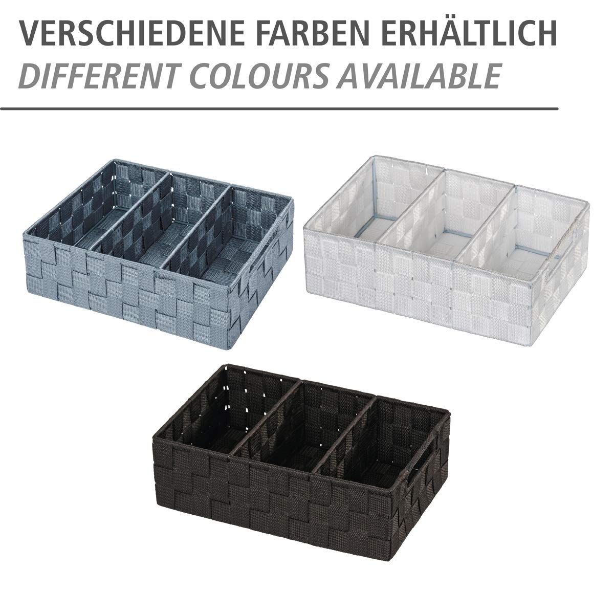 wenko-adria-organizer-aufbewahrungskorb-3-f-cher-32-x-10-x-21-cm-schwarz image 5