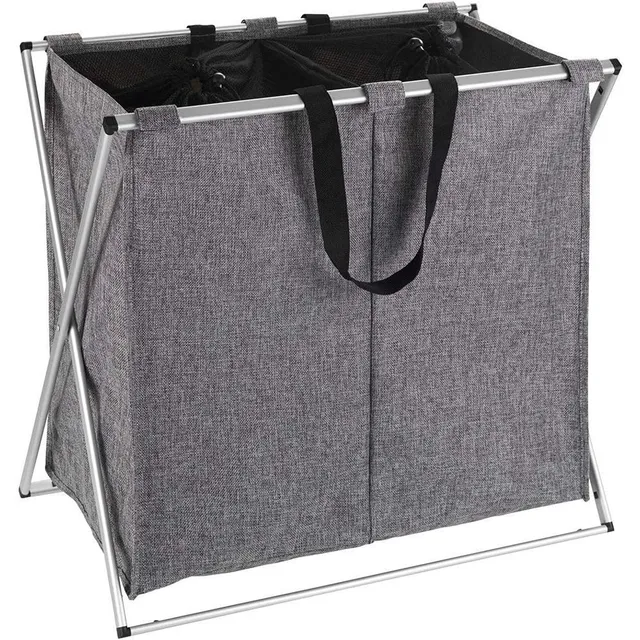 wenko-duo-w-schesammler-120-l-grau-meliert-59-x-57-x-38-cm-mit-2-f-chern image 1