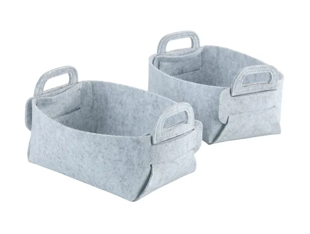 wenko-nina-s-filzkorb-2er-set-19-x-14-x-9-cm-hellgrau-2-4-l image 1