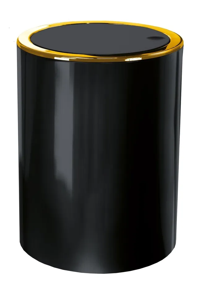 kleine-wolke-golden-clap-kosmetikeimer-5-liter-schwarz-19-x-24-5-cm image 1