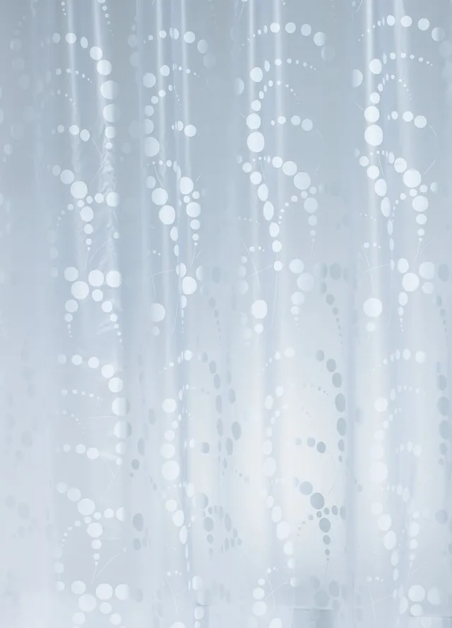 ridder-duschvorhang-folie-180x200-cm-dots-silber-inkl-ringe image 1
