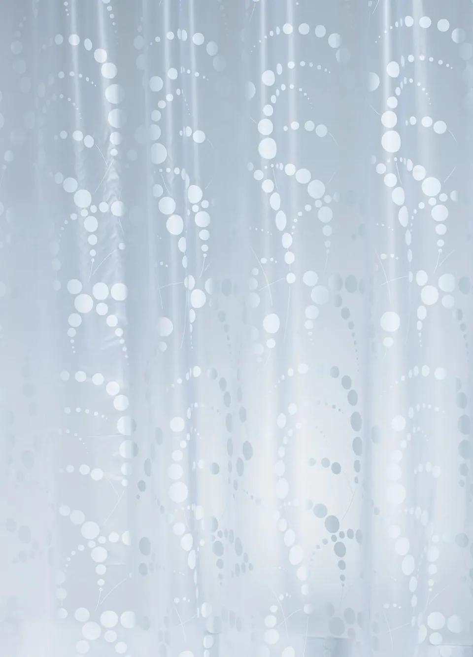 ridder-duschvorhang-folie-180x200-cm-dots-silber-inkl-ringe image 1