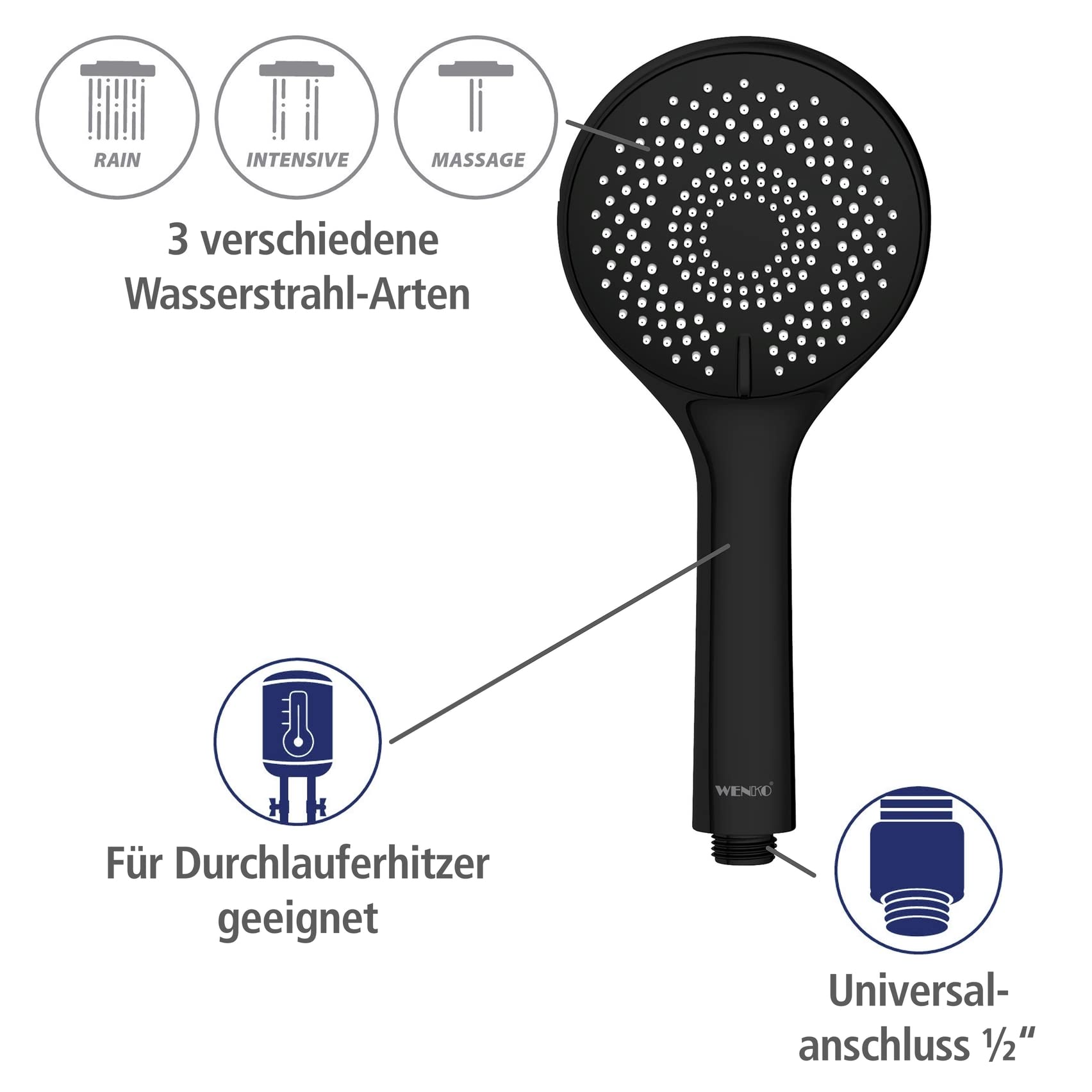 wenko-watersaving-brauseset-schwarz-70-cm-edelstahlstange image 7