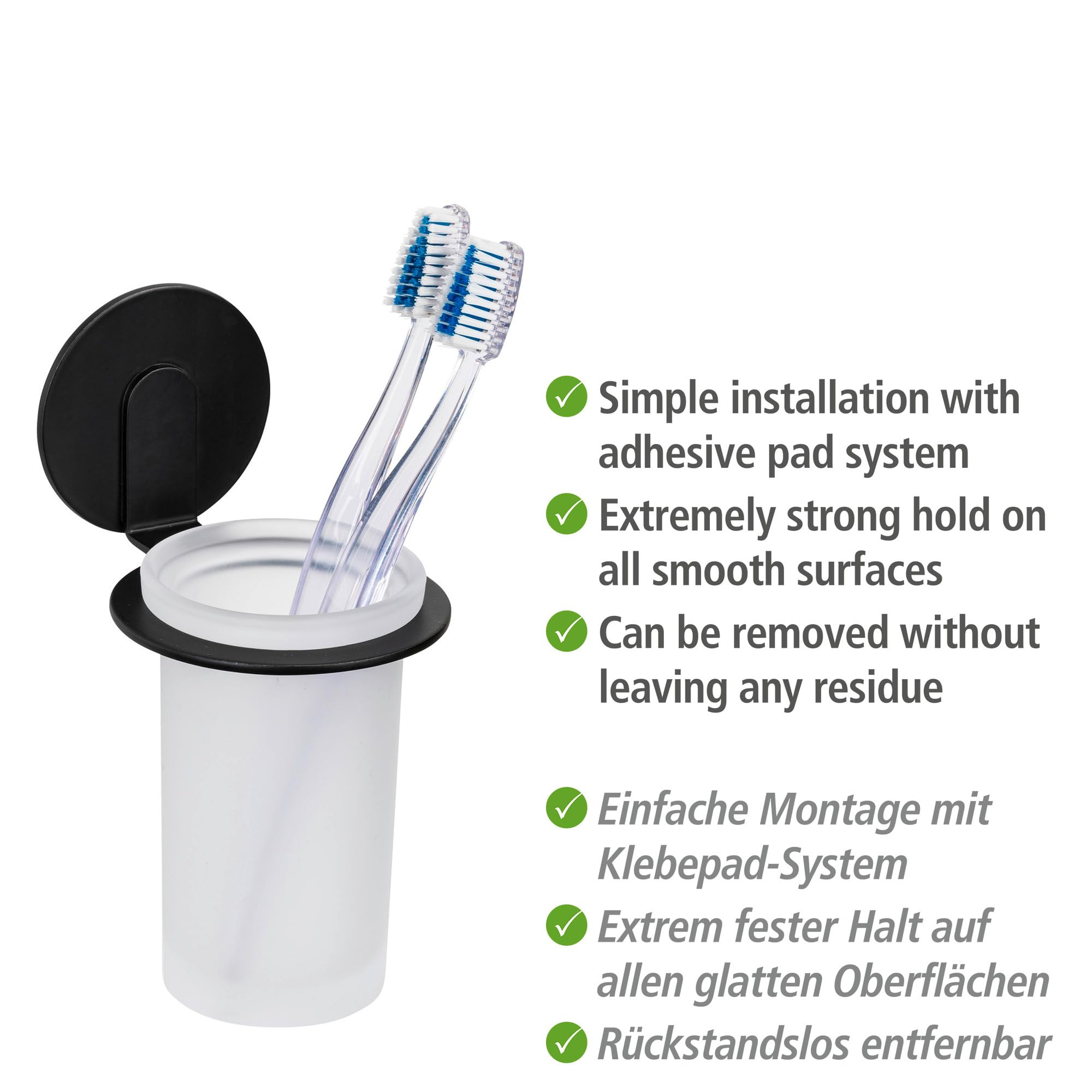 wenko-turbo-loc-bivio-black-matt-zahnputzbecher-wandmontiert-schwarz-8-5-x-16-5- image 4