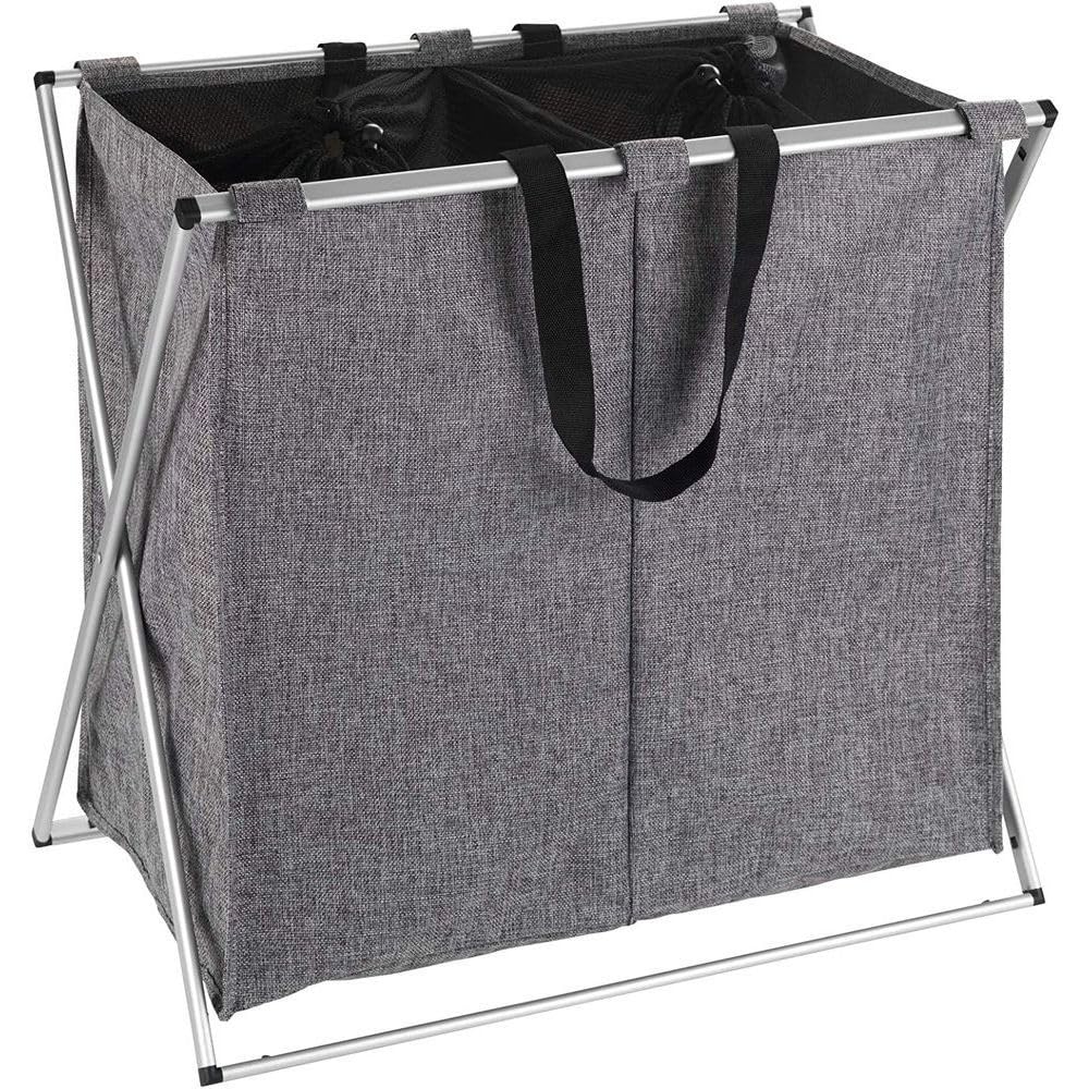 wenko-duo-w-schesammler-120-l-grau-meliert-59-x-57-x-38-cm-mit-2-f-chern image 1