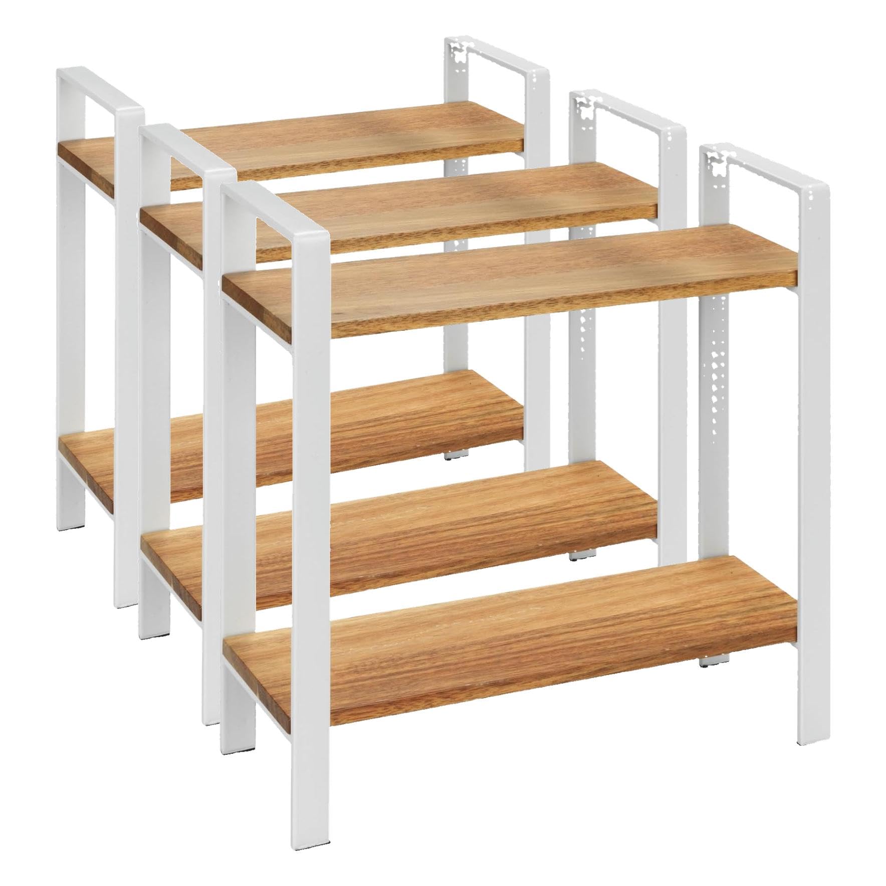 wenko-k-chenregal-louisa-2-etagen-arbeitsplattenregal-akazie-metall-32-x-33-x-11 image 7