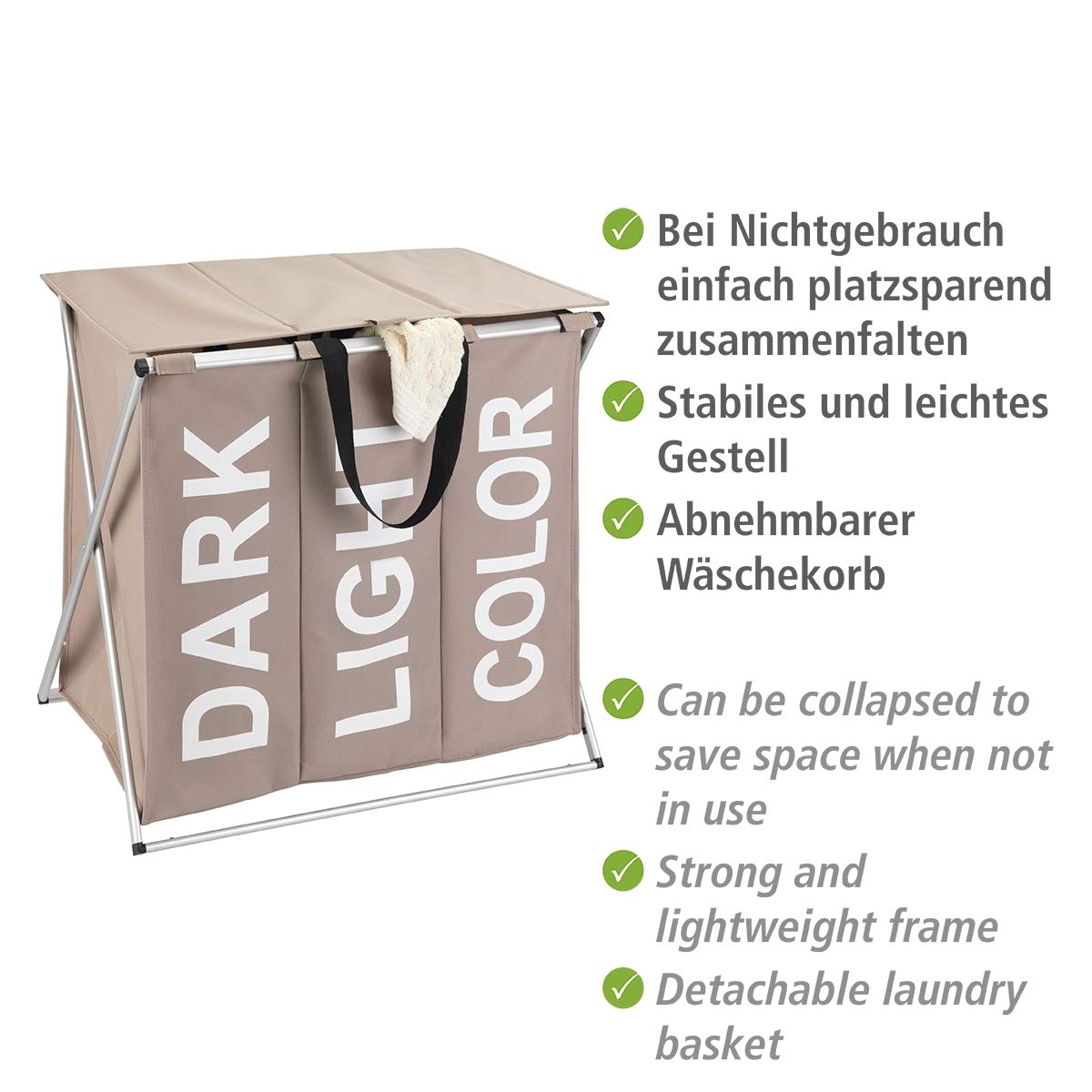 wenko-trio-top-taupe-w-schesammler-118-l-w-schekorb-mit-deckel-und-3-f-chern image 4
