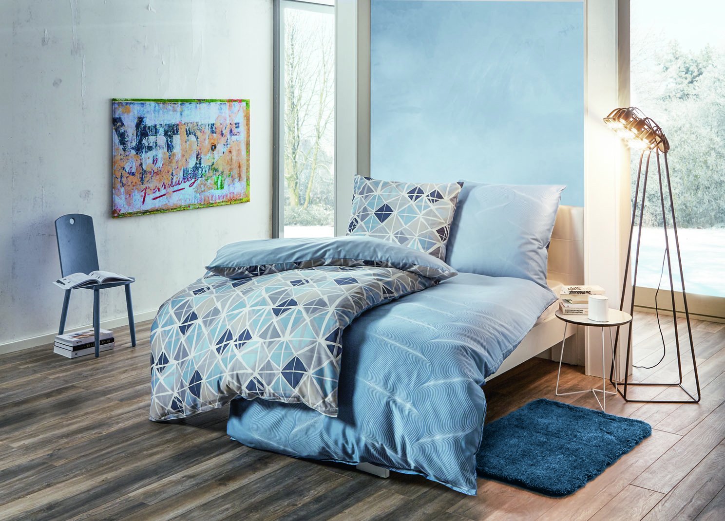 kleine-wolke-mesh-mako-satin-bettw-sche-set-135x200-80x80-blau image 2