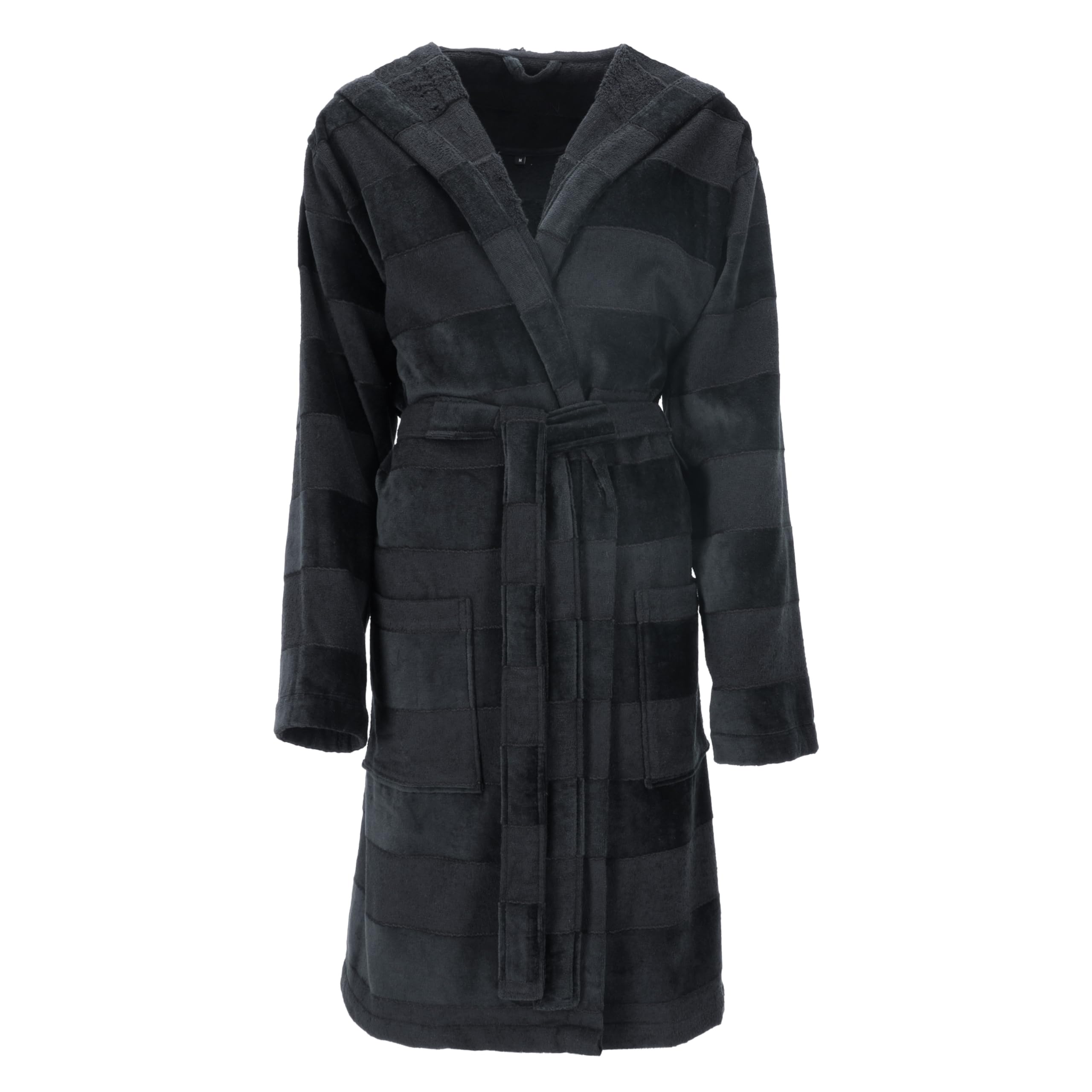 vossen-santiago-unisex-kapuzen-bademantel-schwarz-100-baumwolle-350-g-m image 5