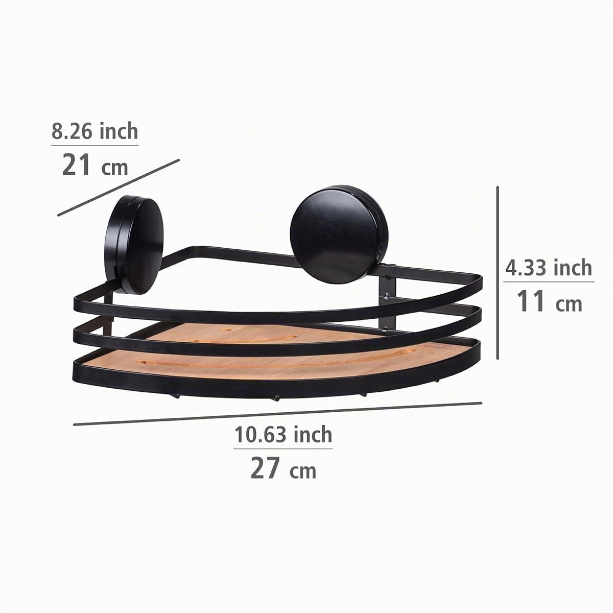 wenko-static-loc-plus-eckablage-alba-stahl-bambus-27-3-x-21-x-10-8-cm image 3
