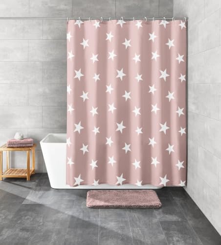 kleine-wolke-duschvorhang-nova-180x200-cm-old-rose-sterne-textil-oeko-tex image 5