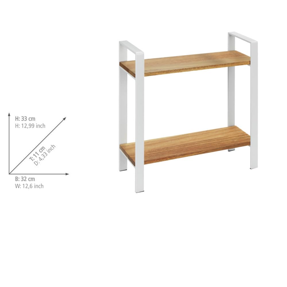 wenko-k-chenregal-louisa-2-etagen-arbeitsplattenregal-akazie-metall-32-x-33-x-11 image 3