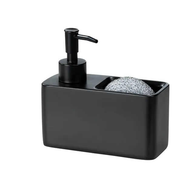 wenko-resa-sp-lmittelspender-150-ml-mit-schwammfach-polyresin-14-5-x-14-3-x-6-cm image 1