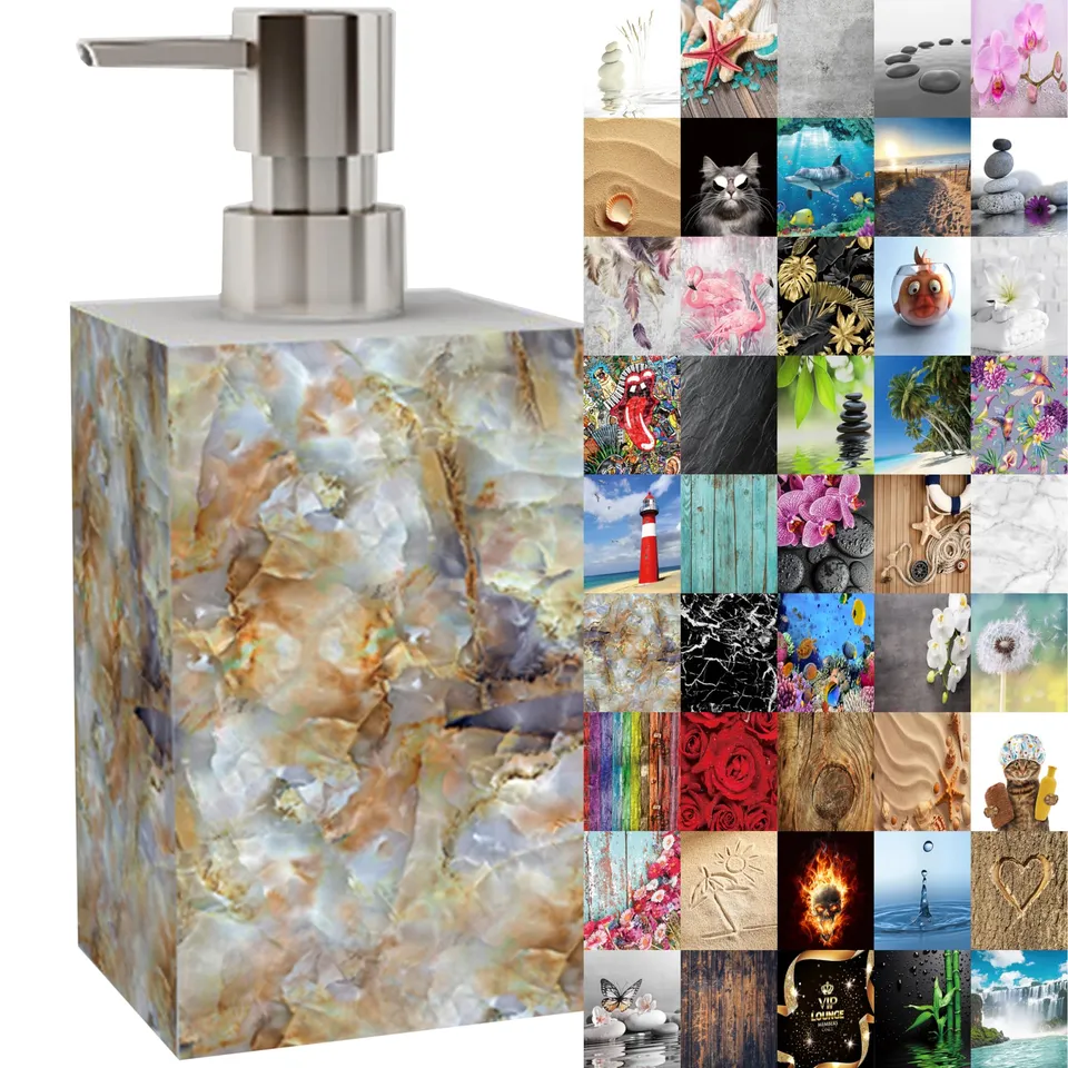sanilo-seifenspender-marmor-braun-moderner-spender-f-r-seife-lotion-und-duschgel image 1