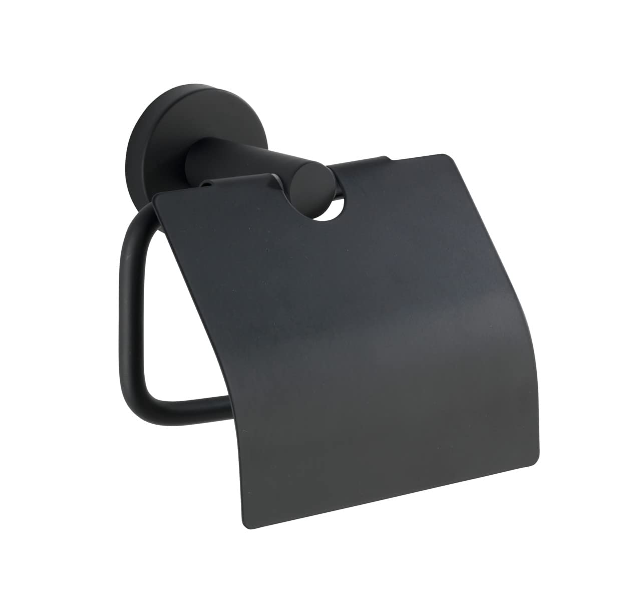 wenko-wc-papierhalter-bosio-black-mit-deckel-edelstahl-schwarz-matt-15-x-13-5-x- image 1