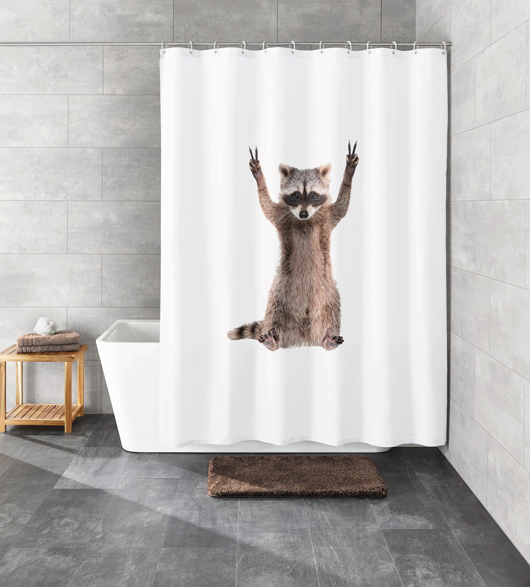 kleine-wolke-george-duschvorhang-textil-180-x-200-cm-taupe-mit-waschb-r-motiv image 2