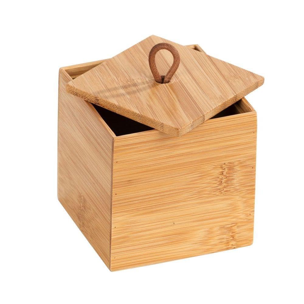 wenko-bambus-box-terra-s-mit-deckel-aufbewahrungsbox-9-x-9-x-9-cm-natur image 2