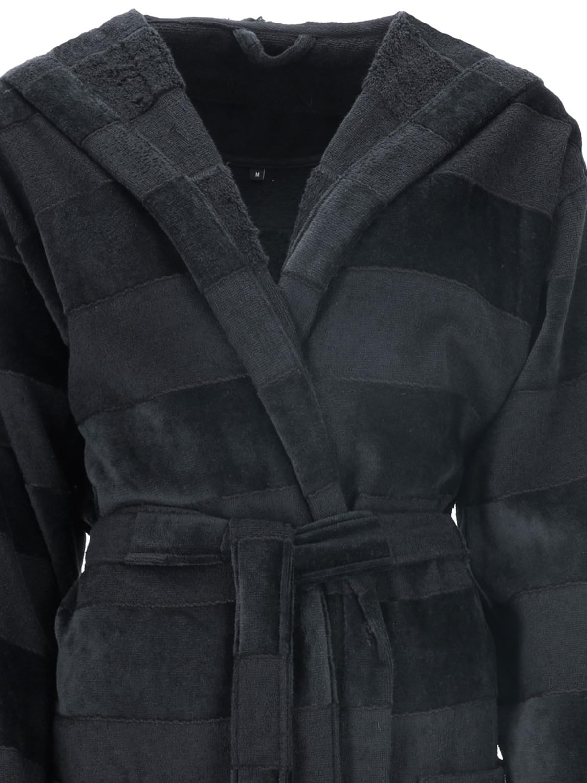 vossen-santiago-unisex-kapuzen-bademantel-schwarz-100-baumwolle-350-g-m image 3