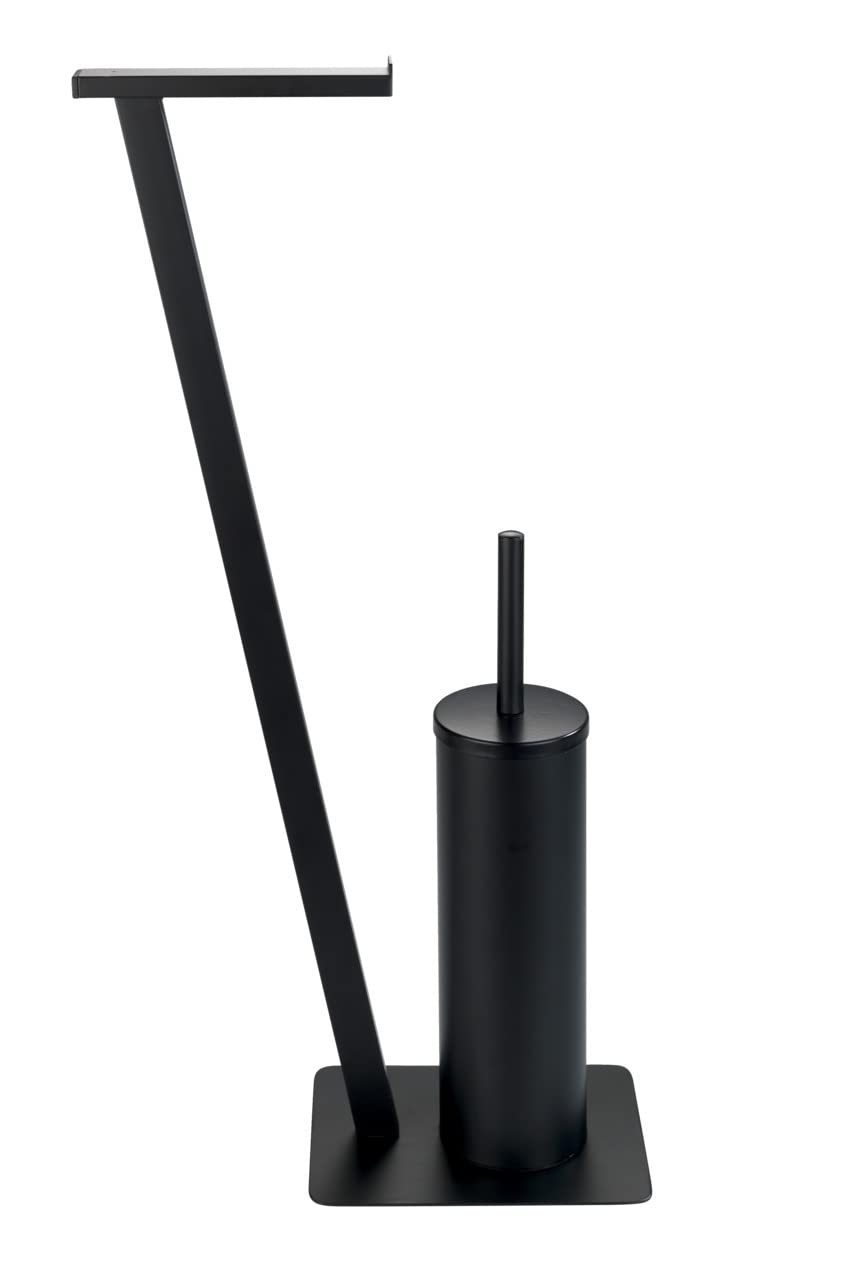 wenko-stand-wc-garnitur-lirio-wc-papierhalter-mit-b-rste-schwarz-matt image 2