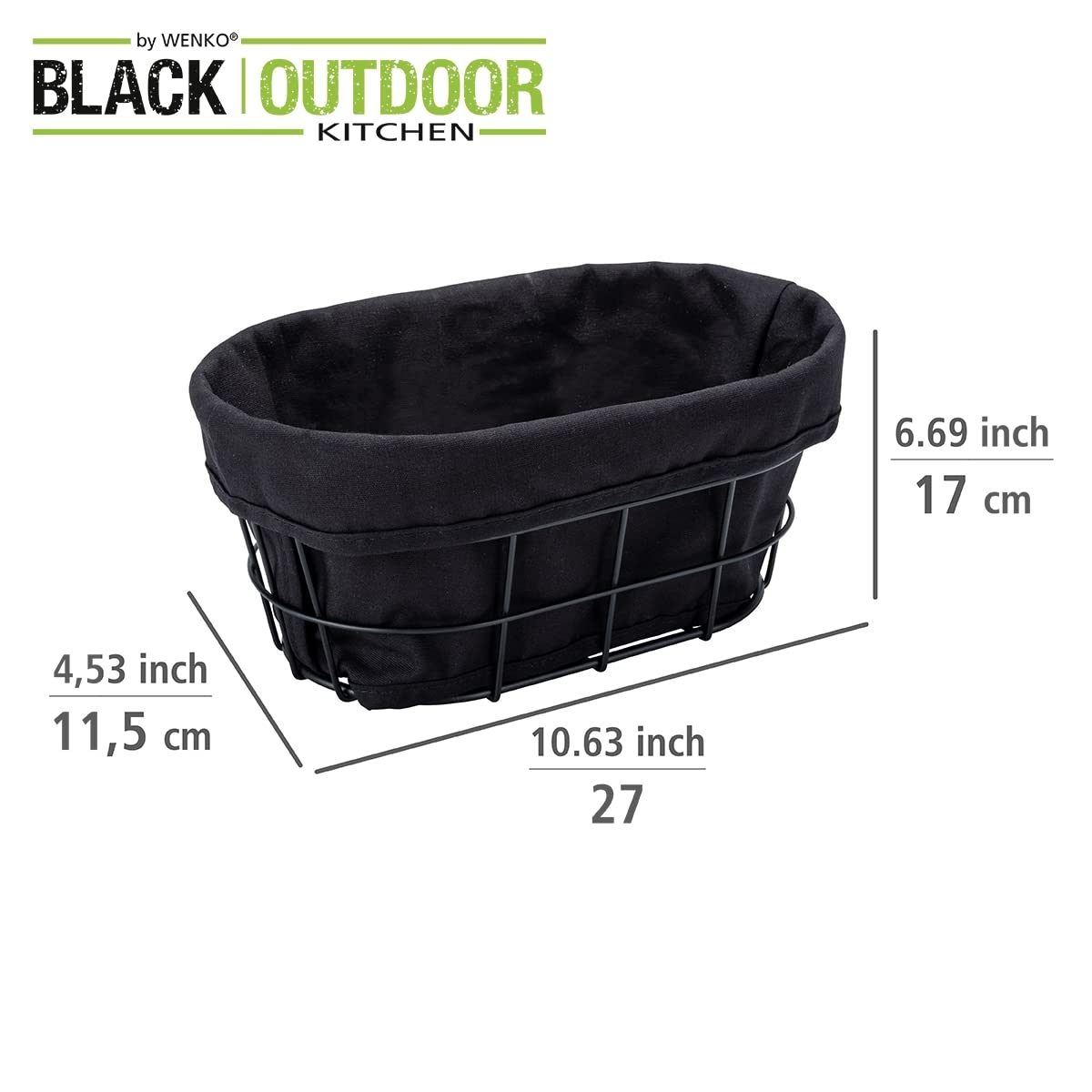 wenko-bela-brotkorb-black-outdoor-kitchen-metall-schwarz-27-x-17-x-11-5-cm image 3