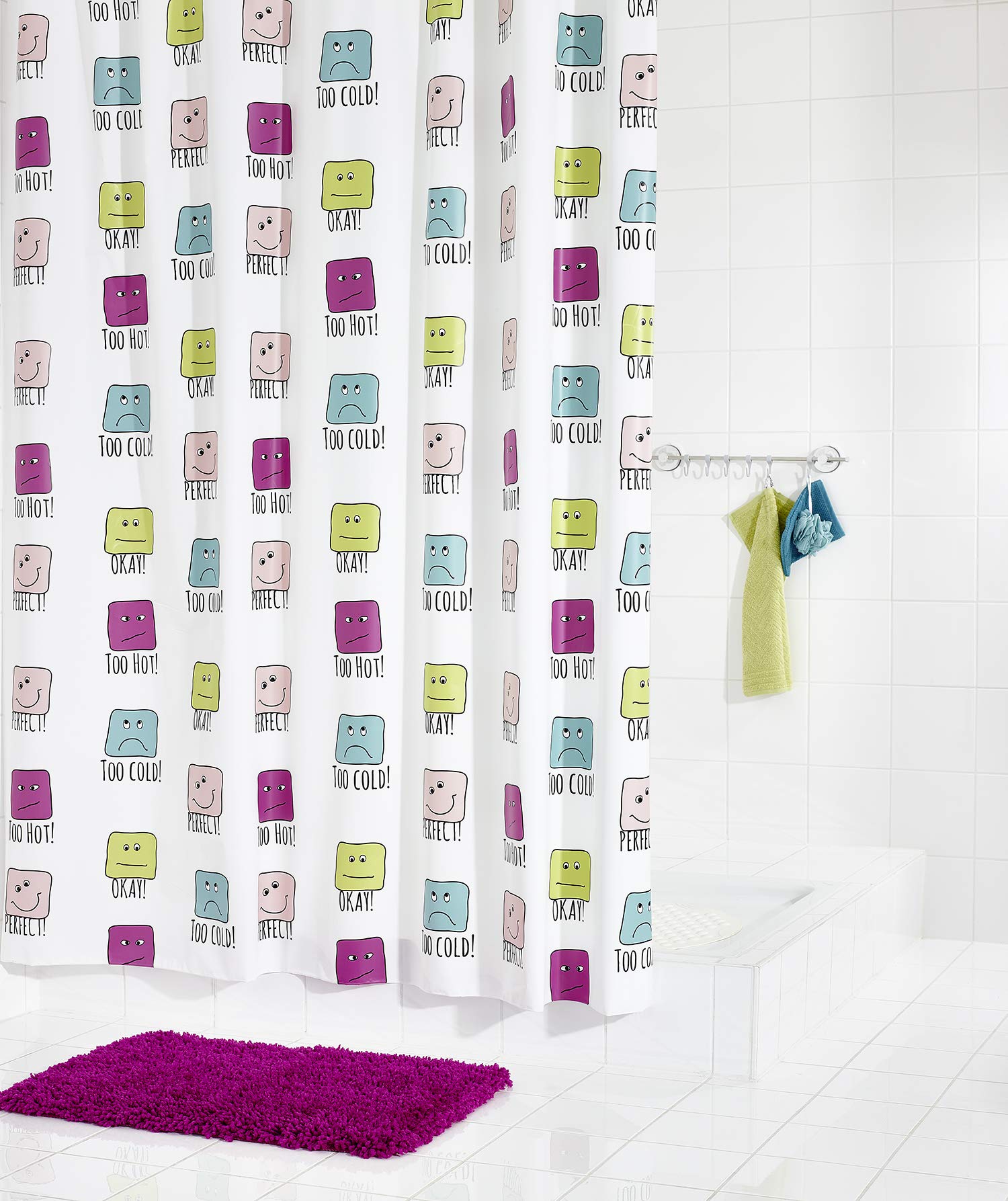 ridder-enjoy-duschvorhang-folie-180x200-cm-smiley-spa-inkl-ringe image 2