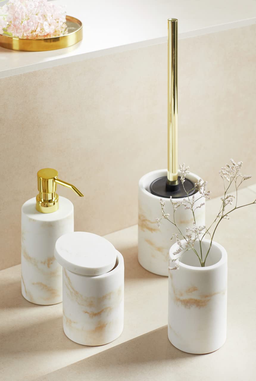 wenko-wc-garnitur-odos-wei-gold-marmor-b-rstenhalter-aus-polyresin-mit-toiletten image 3