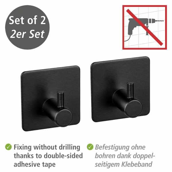 wenko-ureo-wandhaken-schwarz-2er-set-edelstahl-handtuchhaken-ohne-bohren image 4