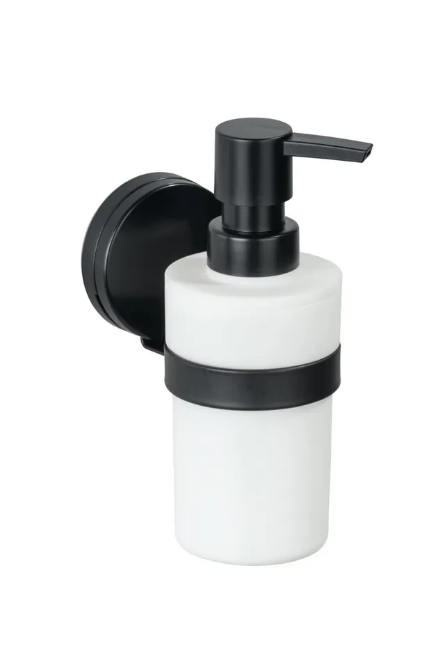 wenko-static-loc-plus-seifenspender-pavia-schwarz-matt-220-ml image 1