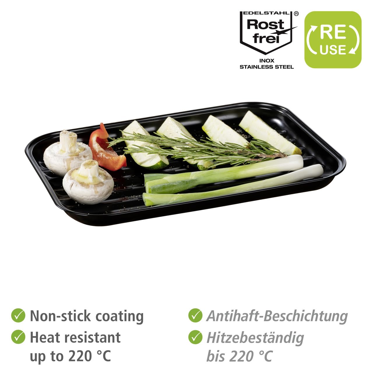 wenko-luca-grillschale-34-5-x-24-5-x-2-5-cm-edelstahl-schwarz-antihaft-bis-220-c image 3
