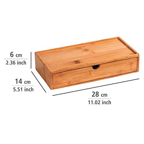 wenko-bambus-box-terra-mit-schublade-aufbewahrungsbox-28-x-6-x-14-cm-natur image 7
