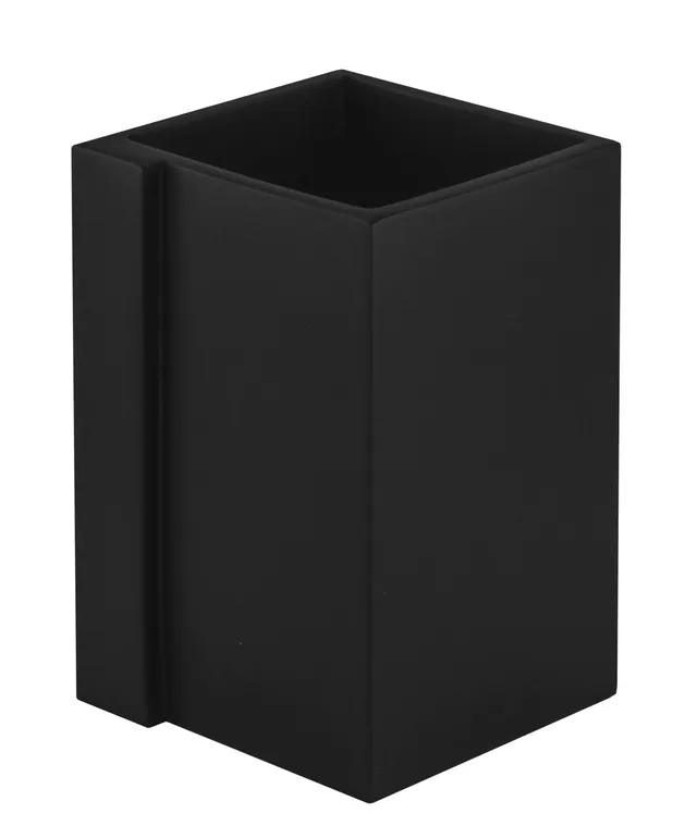 kleine-wolke-zahnputzbecher-gerry-schwarz-eckiger-polyresin-becher-260-ml image 1